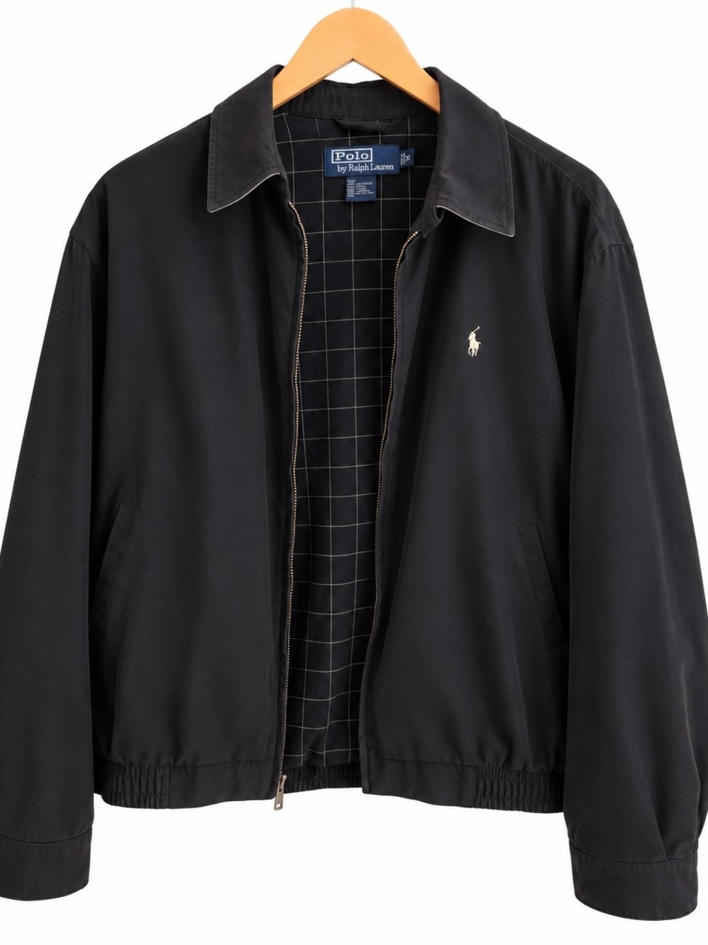Polo Ralph Lauren Harrington Jacket Black Plaid Lined M Unisex